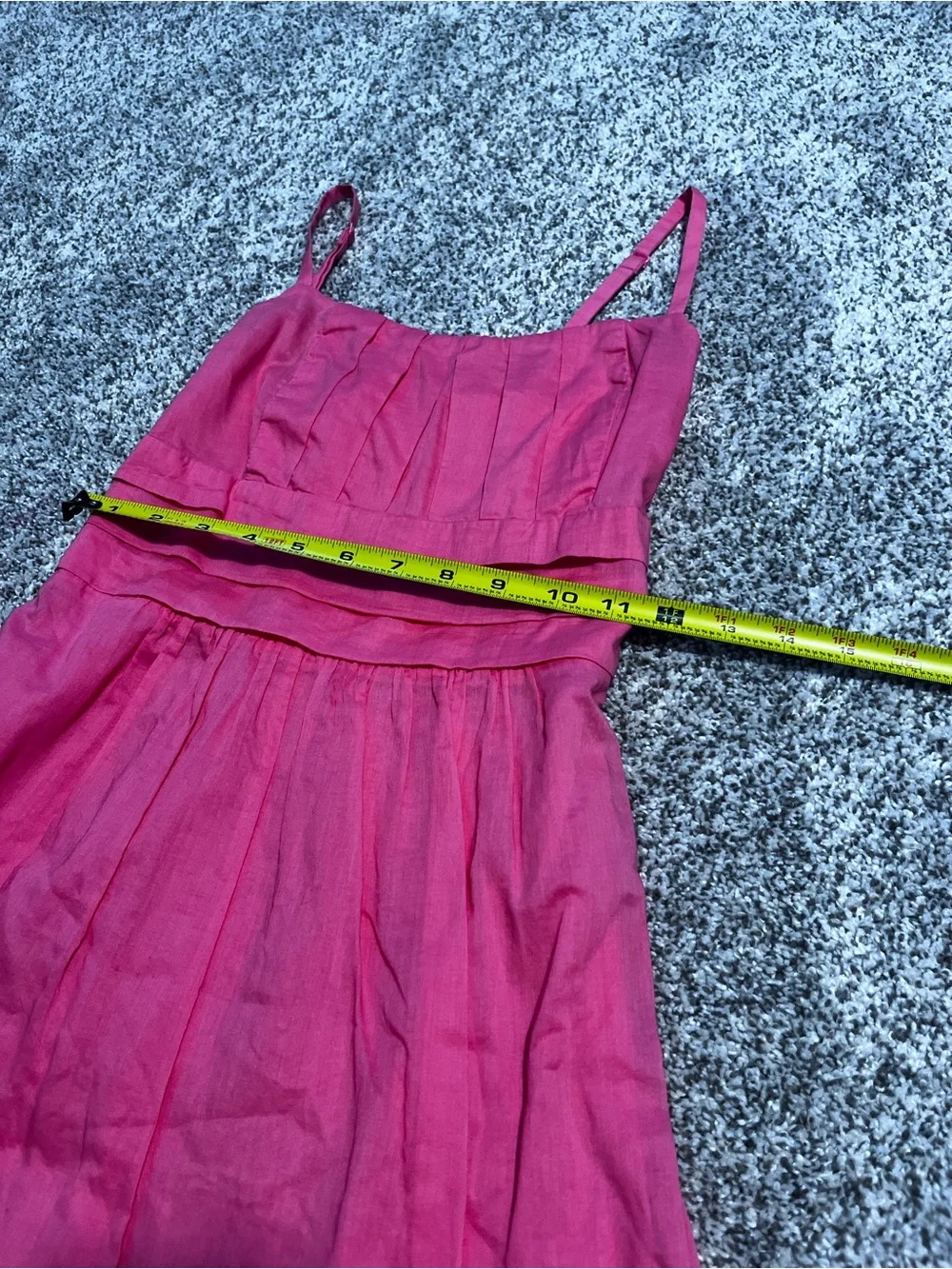 New York & Company Pink Cotton Pleated Sundress XS Sleeveless Summer Dress